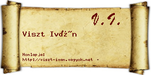Viszt Iván névjegykártya