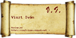 Viszt Iván névjegykártya